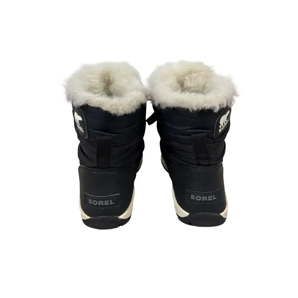 Sorel Boots Womens 6.5 Black Whitney Short Lace Winter Waterproof Insulated Fur